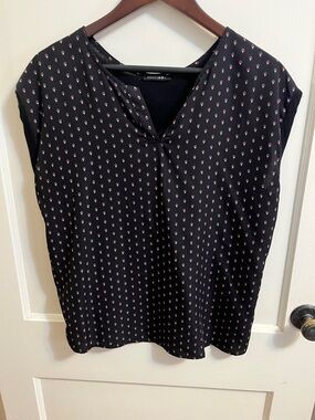 Papermoon Black Blouse with Pink Dot Motif